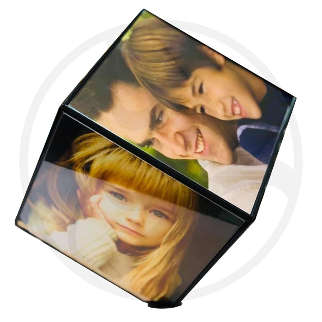 Photo Frame Black Clock Cube / 67-5