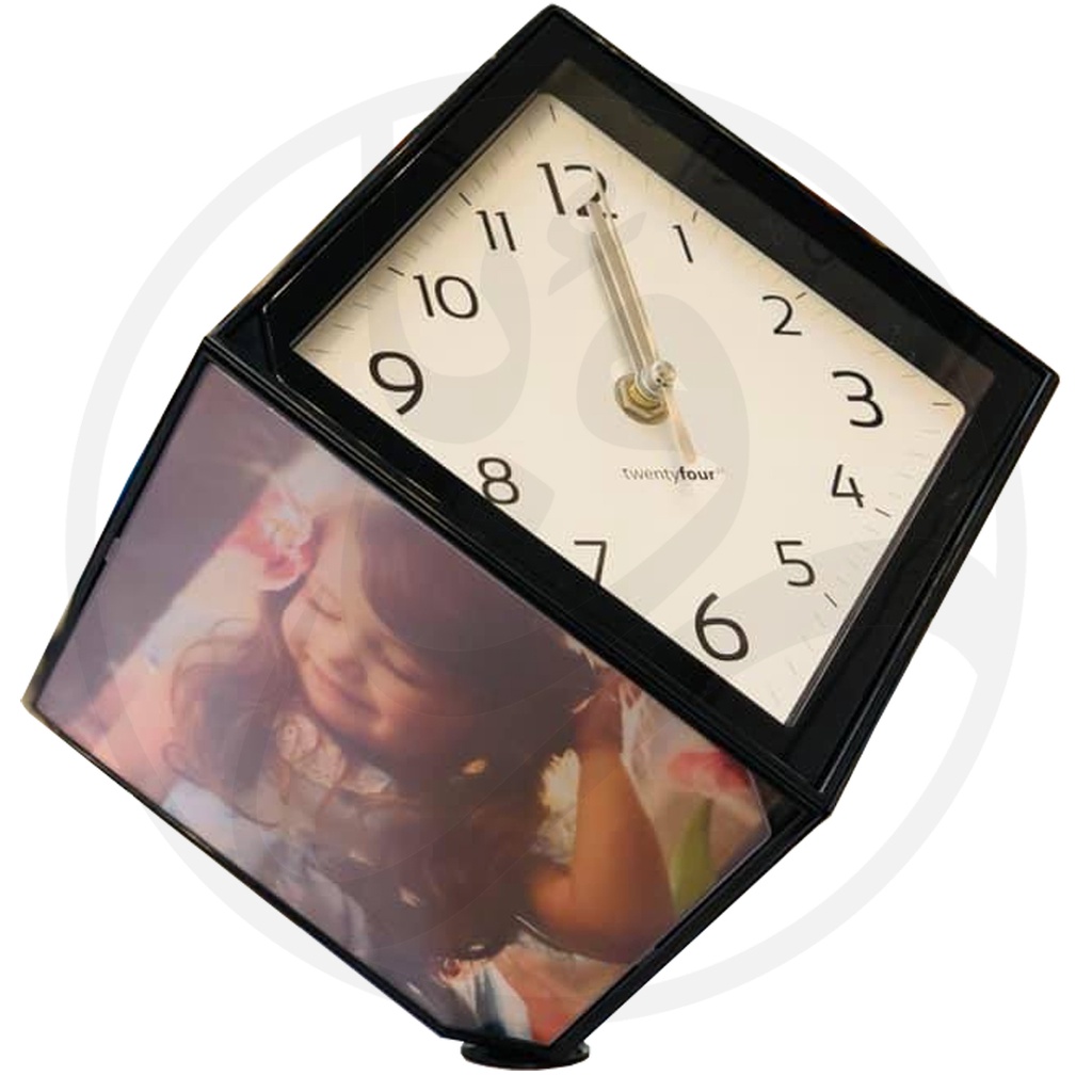 Photo Frame Black Clock Cube / 67-5