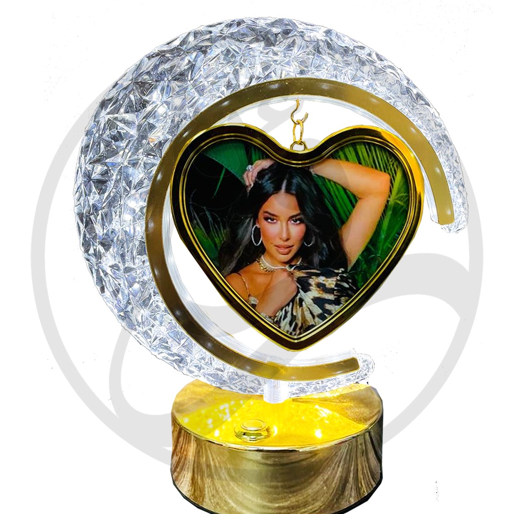 Crescent Crystal Photo Frame Y45/ هلال كرستال اطار صور 