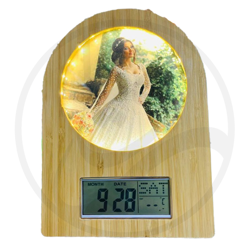 Wood photo frame with clock / PF-CW اطار صورخشبي مع ساعة الكترونية